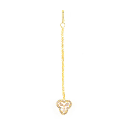 Gold Plated White AD Floral Maang Tikka
