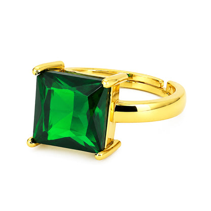 Gold Plated Green AD Finger Ring for Women
