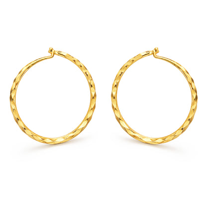 Gold Plated Classic Hoop Earrings for Women