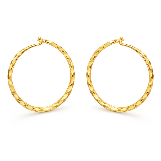 Gold Plated Classic Hoop Earrings for Women