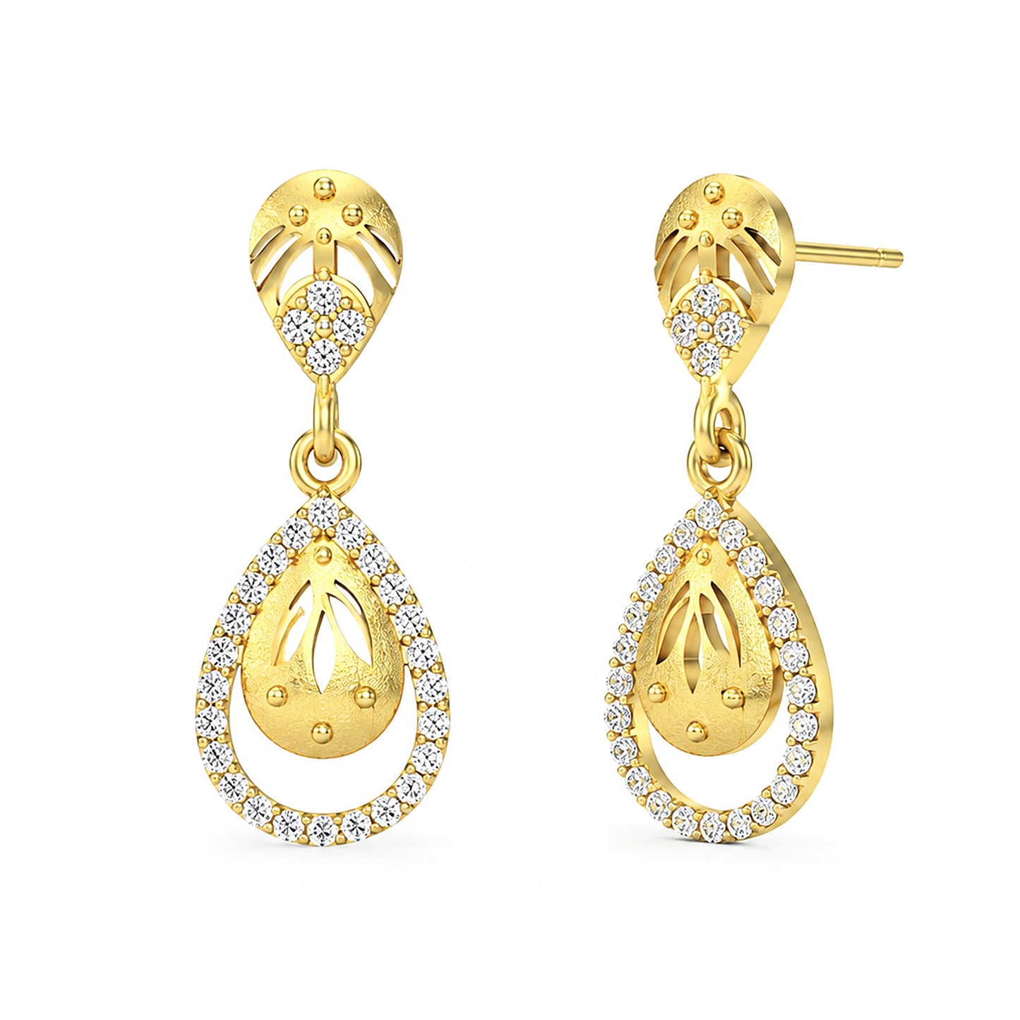 Micro Gold Plated AD Drop Earrings for Women