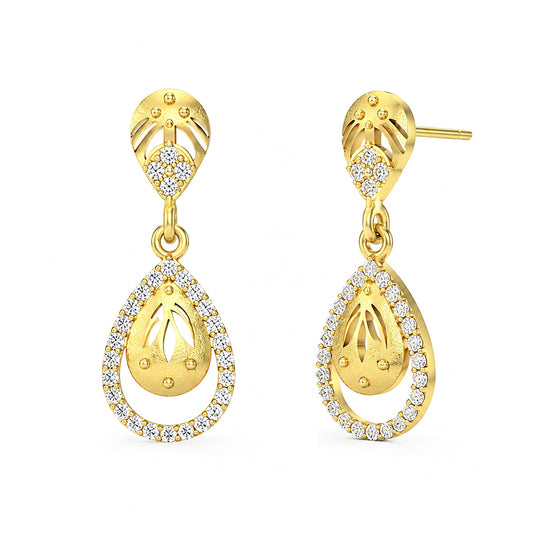 Micro Gold Plated AD Drop Earrings for Women