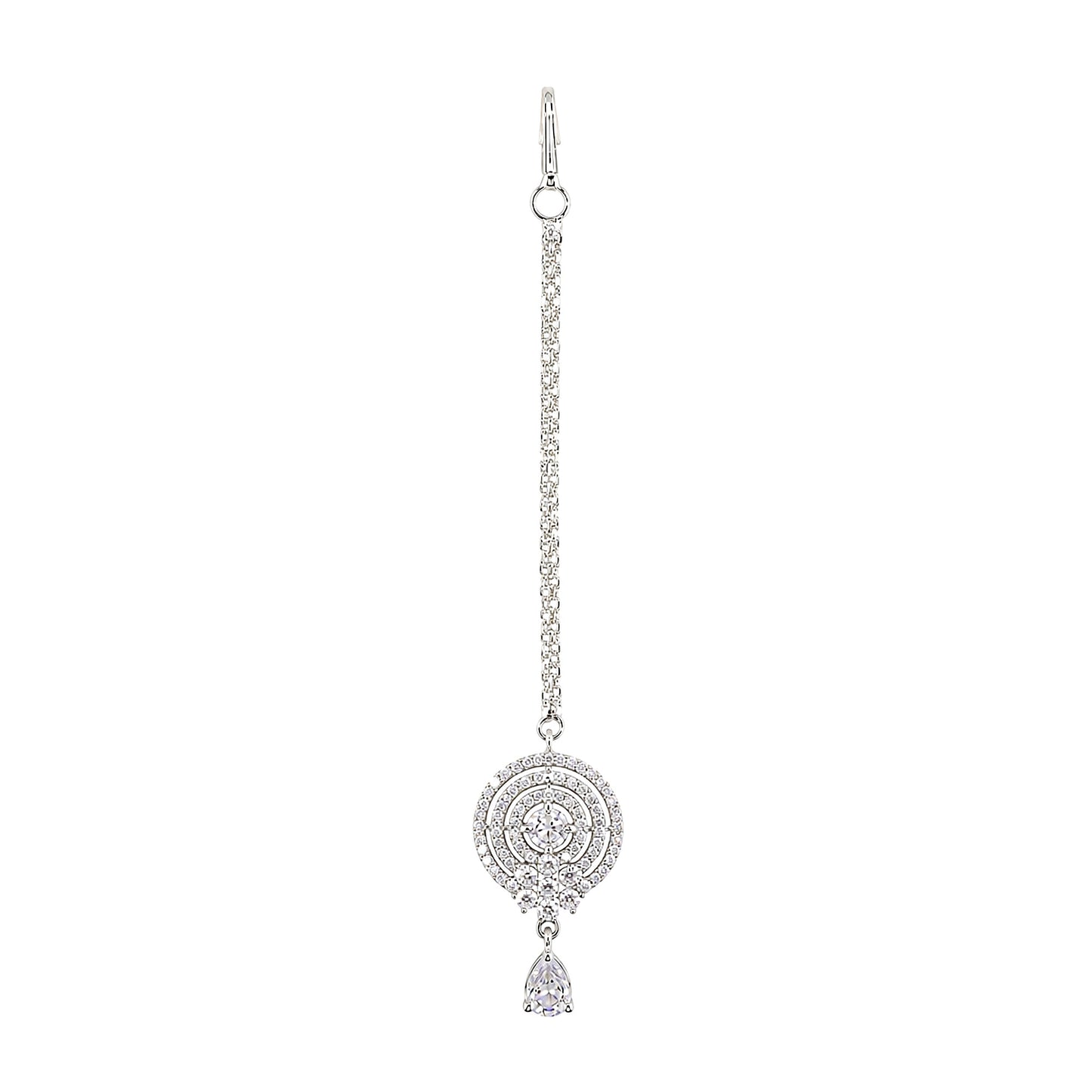 Silver Plated AD Maang Tikka for Women