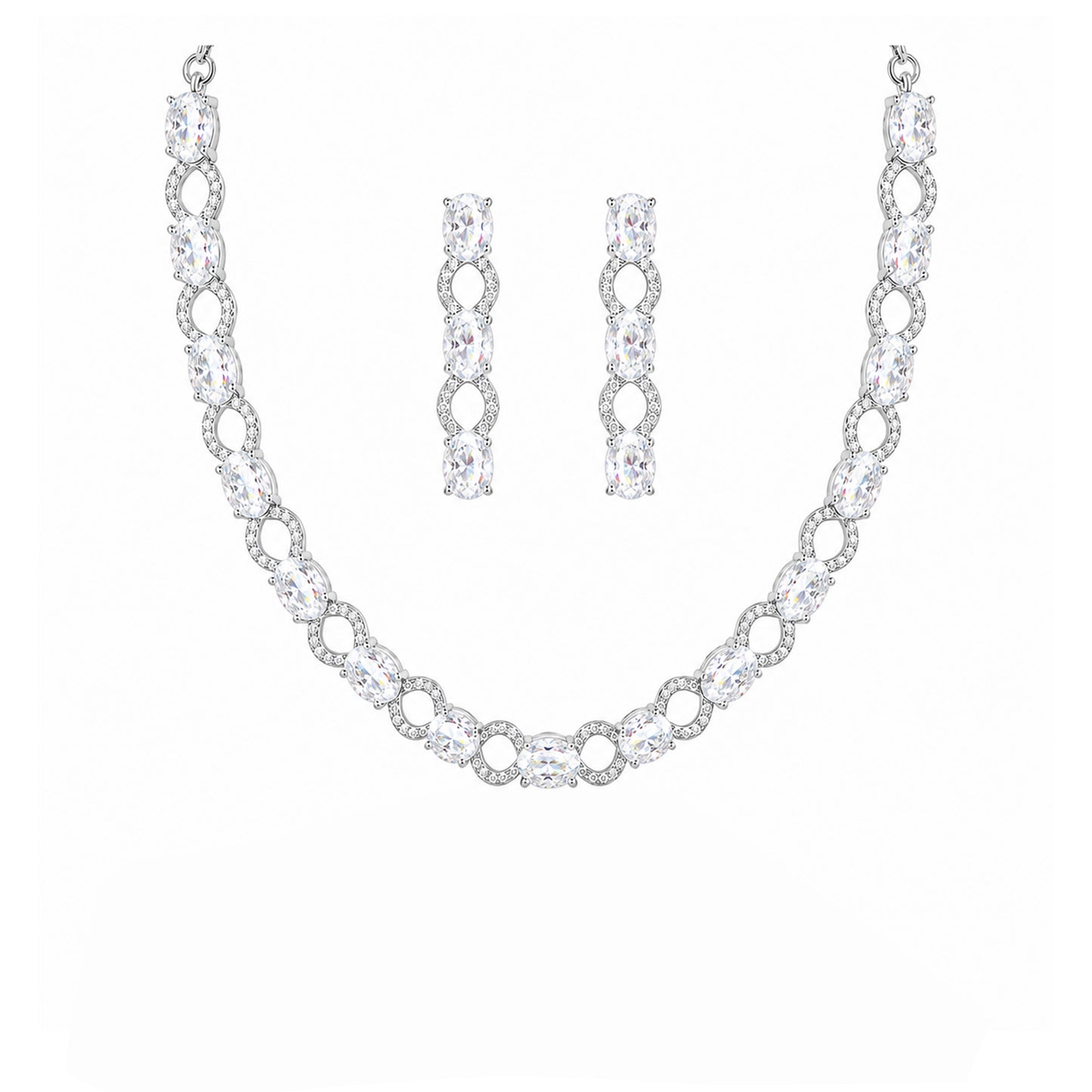 Silver Plated AD Choker Set for Women
