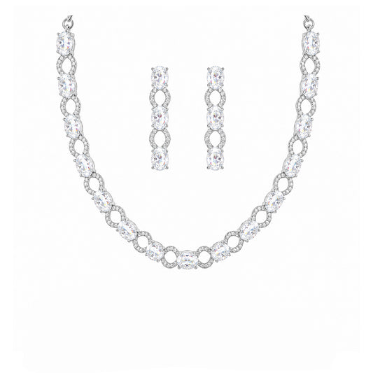 Silver Plated AD Choker Set for Women