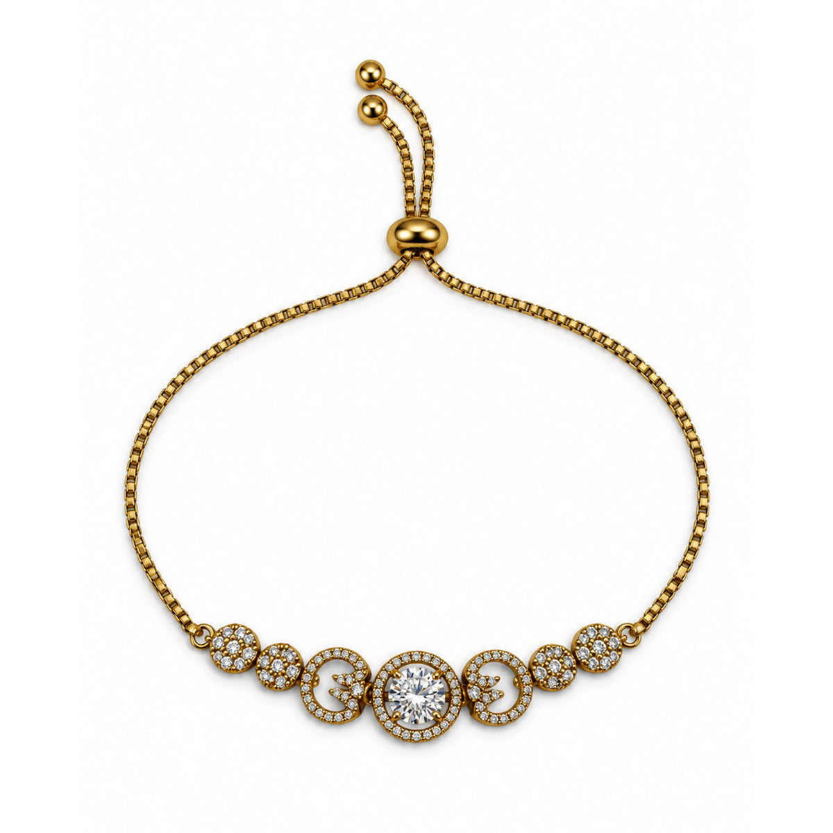 South Indian Gold Plated AD Adjustable Bracelet for Women