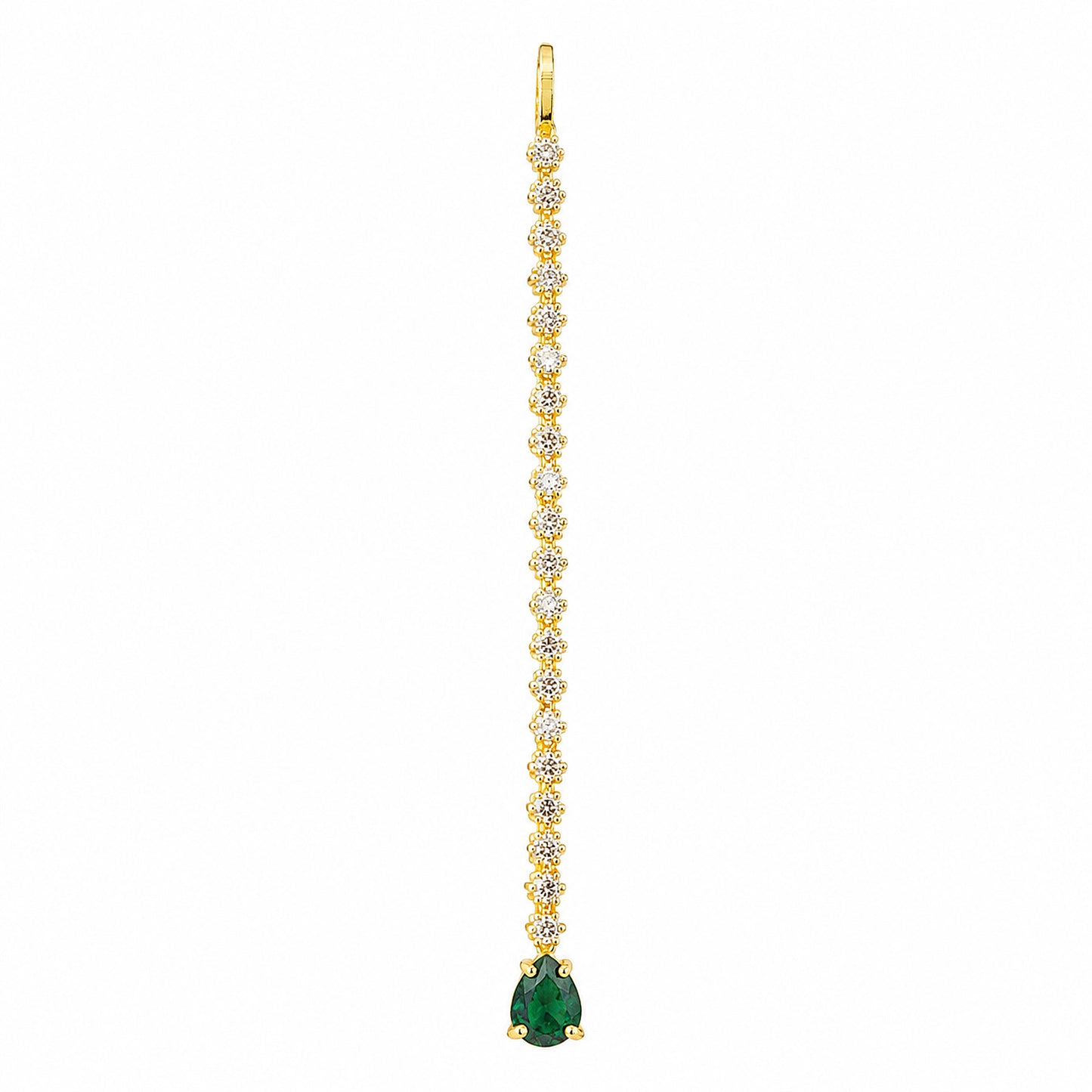 Gold Plated Green AD Teardrop Maang Tikka for Women