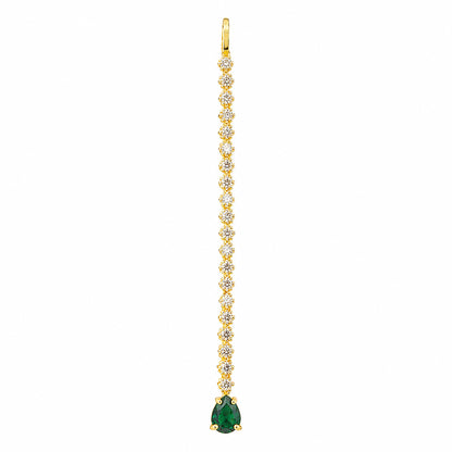 Gold Plated Green AD Teardrop Maang Tikka for Women