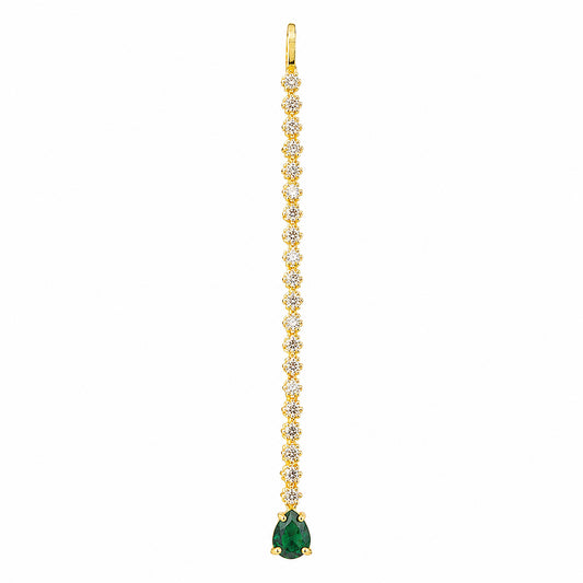 Gold Plated Green AD Teardrop Maang Tikka for Women