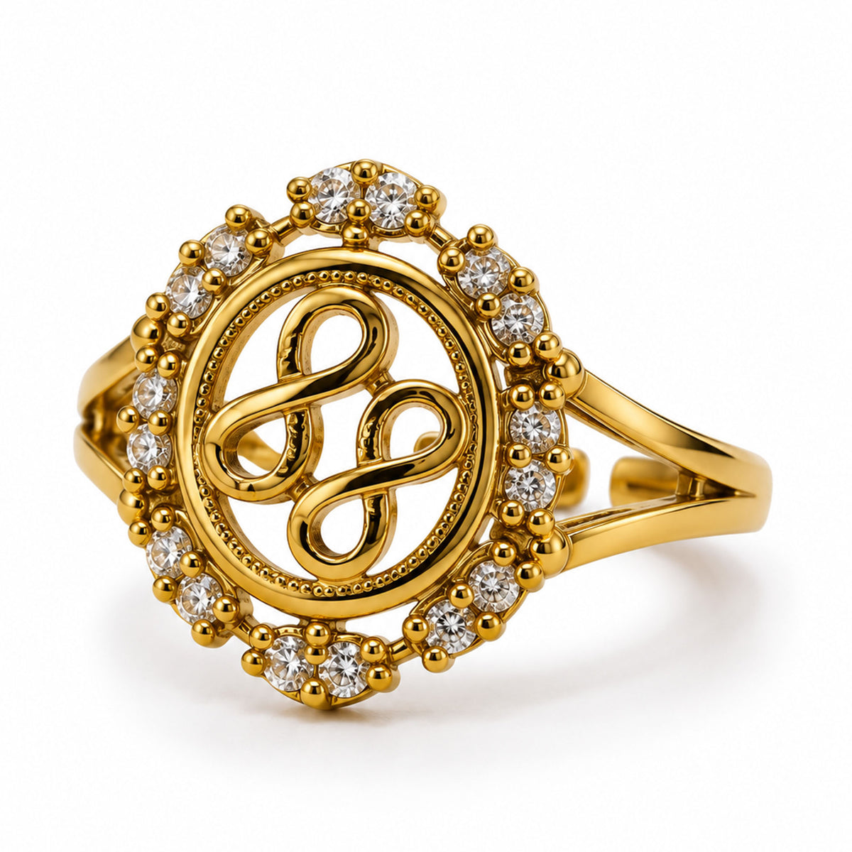 22K Gold Plated AD Finger Ring for Women