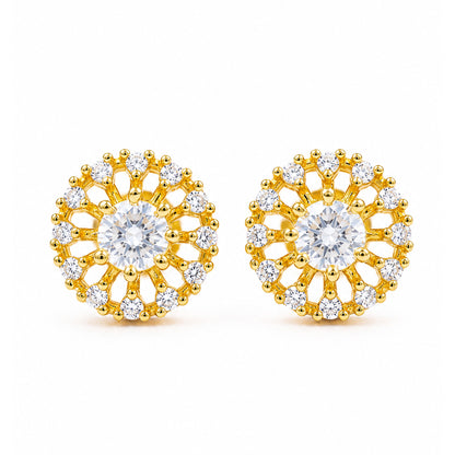Gold Plated AD Stud Earrings for Women