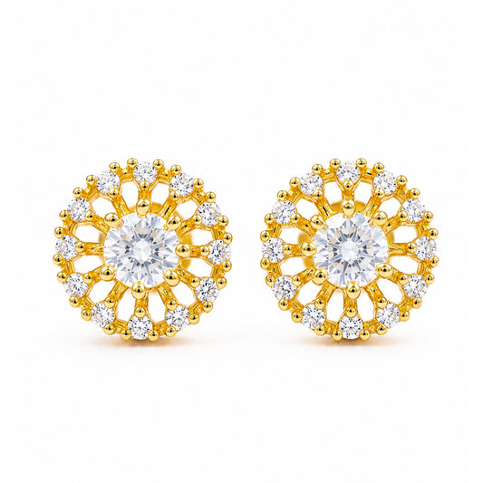 Gold Plated AD Stud Earrings for Women