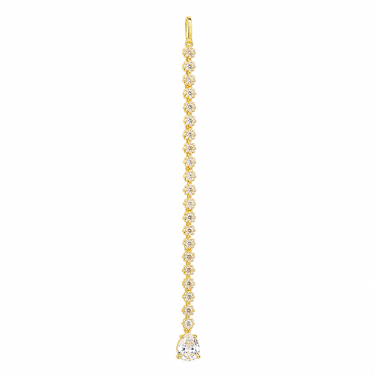 Gold Plated AD Teardrop Maang Tikka for Women