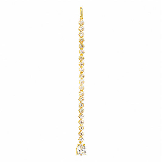 Gold Plated AD Teardrop Maang Tikka for Women