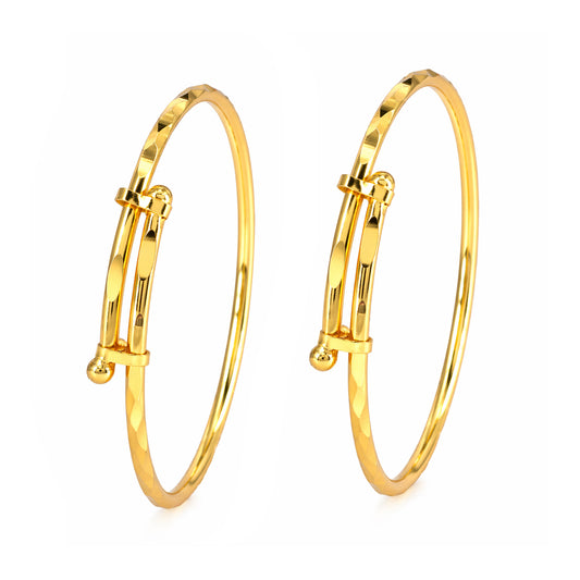 Set of 2 Gold Plated Adjustable Bracelet for Kids