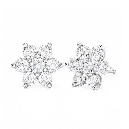 Rhodium Plated AD Studs Earrings for Women