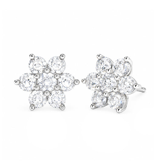 Rhodium Plated AD Studs Earrings for Women