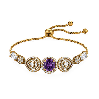 Antique Gold Plated Purple AD Bracelet for Women