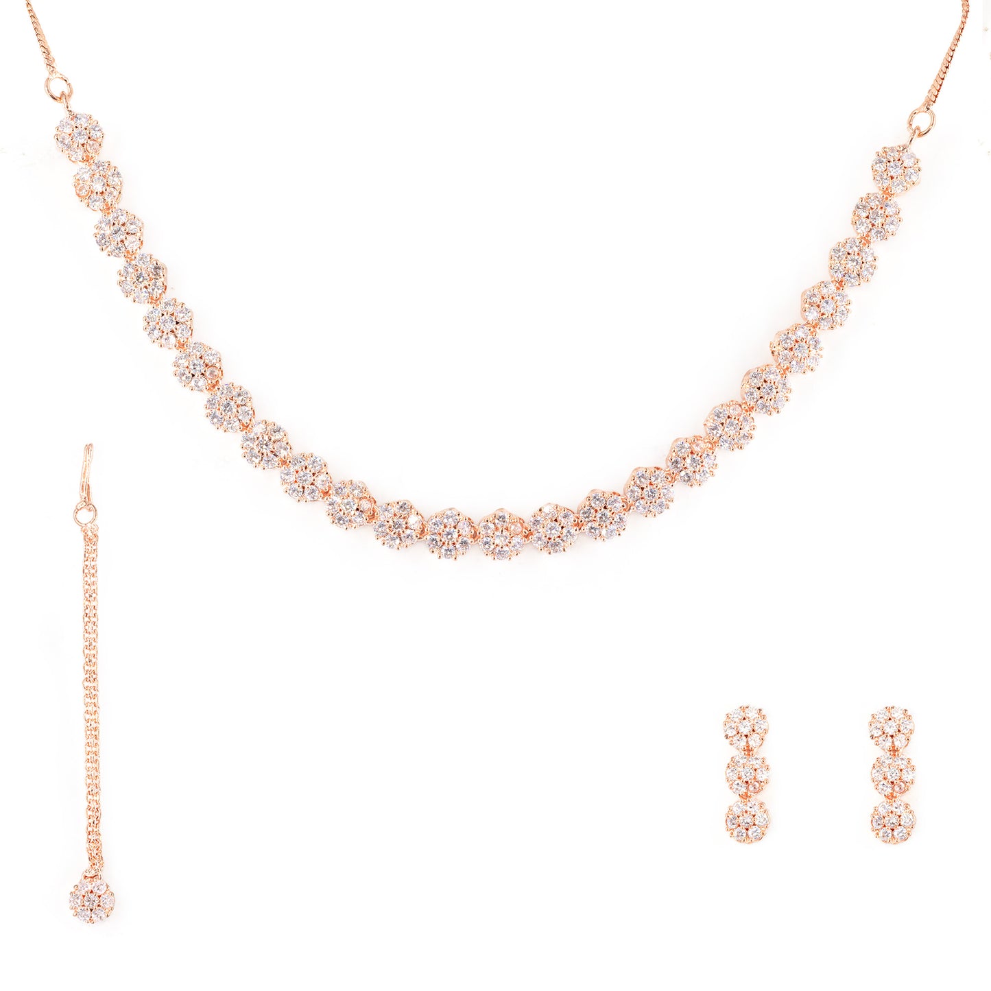 Rose Gold Plated Floral Jewellery Set for Women