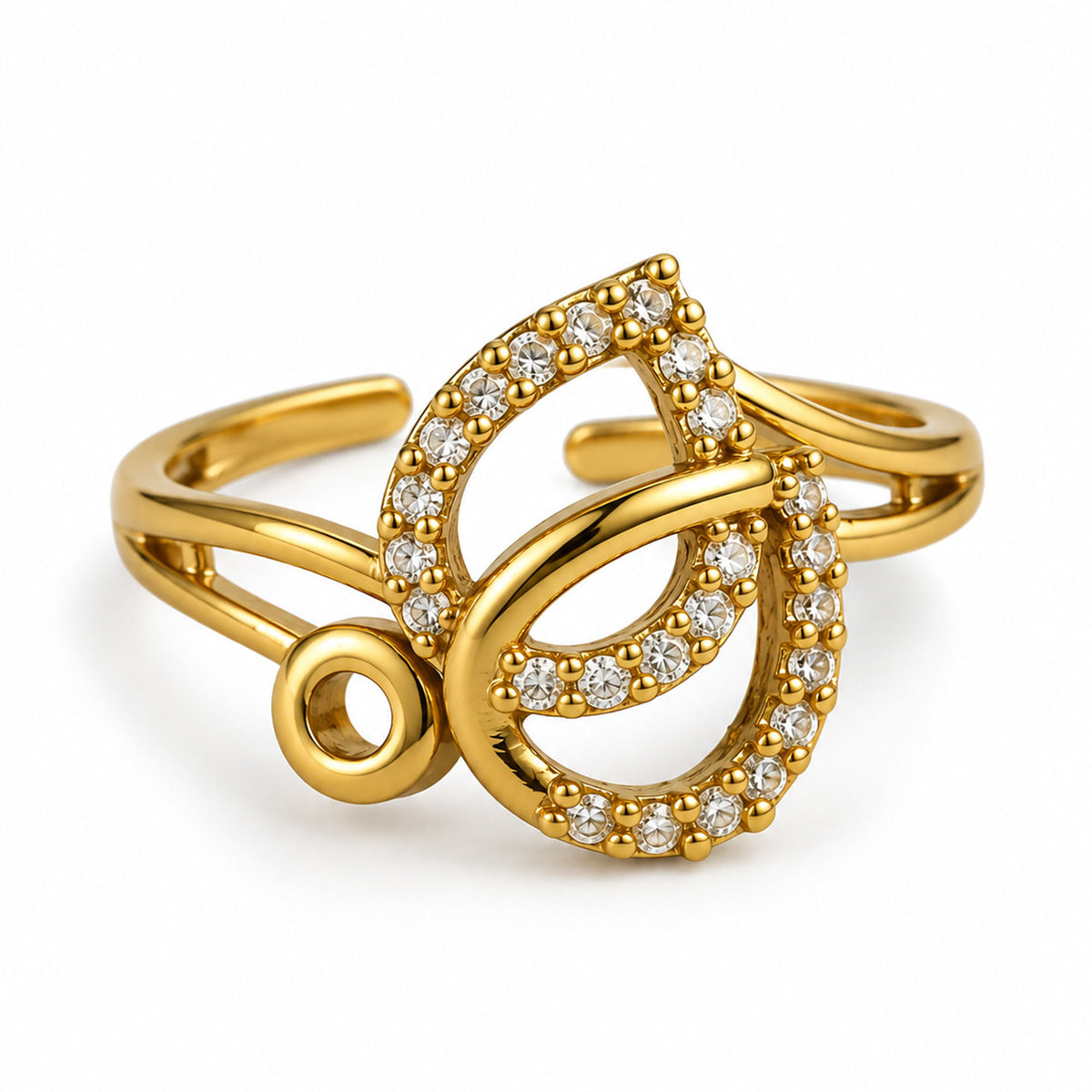 22K Gold Plated AD Finger Ring for Women