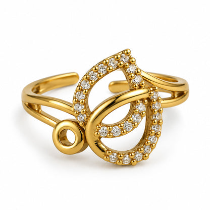 22K Gold Plated AD Finger Ring for Women
