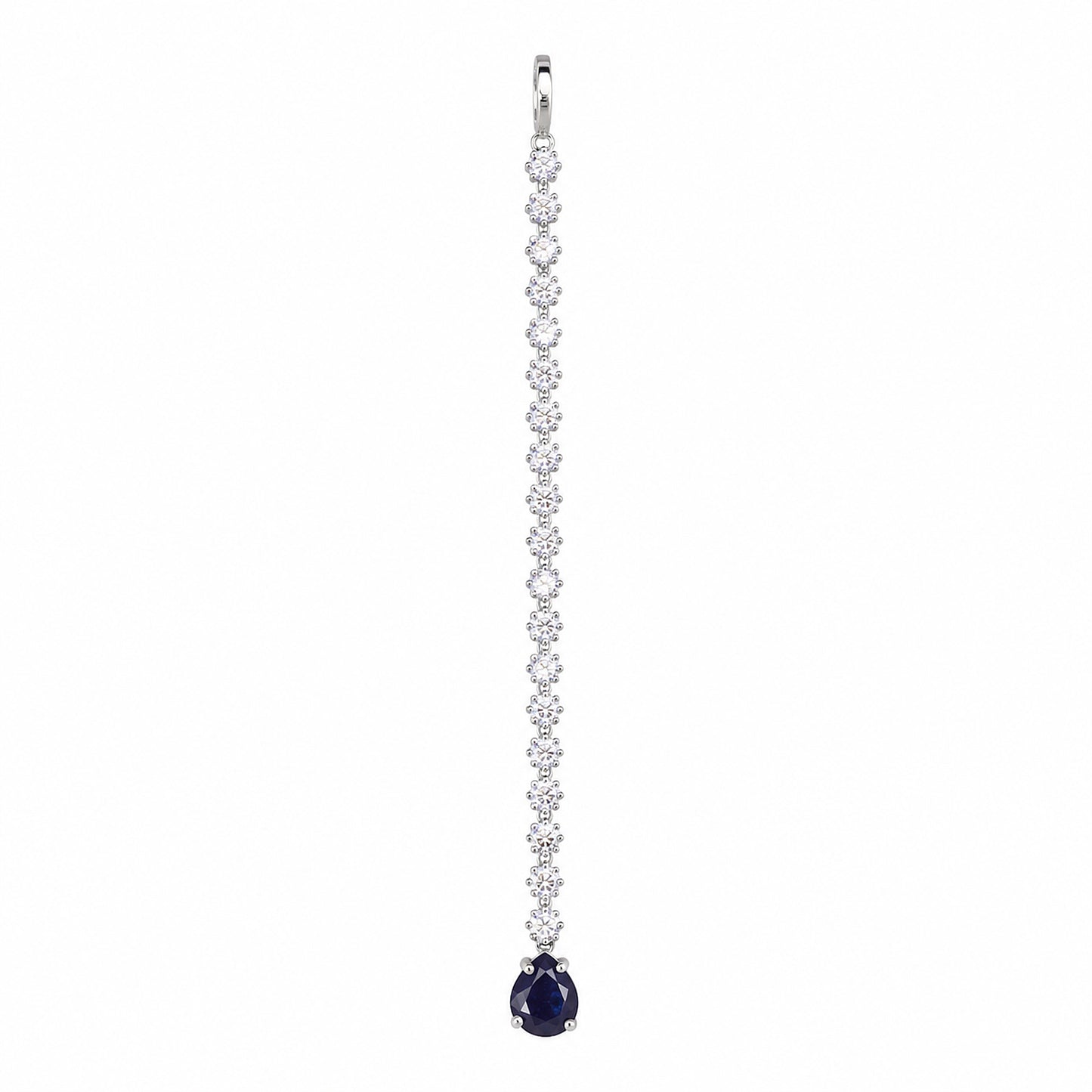 Silver Plated Black AD Teardrop Maang Tikka for Women