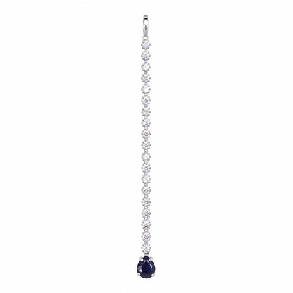 Silver Plated Black AD Teardrop Maang Tikka for Women
