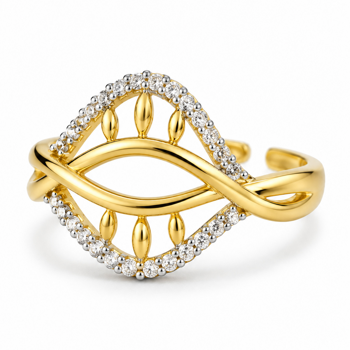 Gold Plated AD Finger Ring for Women