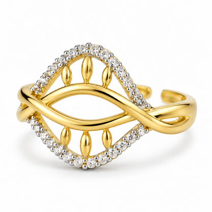 Gold Plated AD Finger Ring for Women