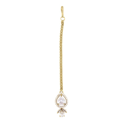 Gold Plated AD Maang Tikka for Women