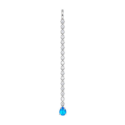 Rhodium Plated Blue AD Maang Tikka for Women
