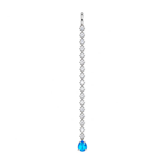 Rhodium Plated Blue AD Maang Tikka for Women