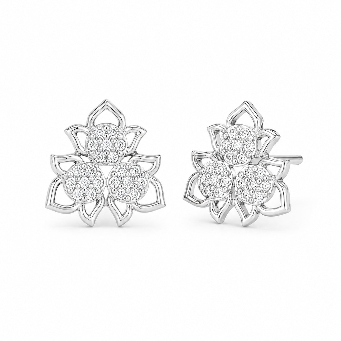 Silver Plated AD Studs Earring for Women
