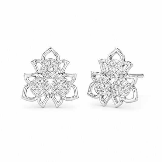 Silver Plated AD Studs Earring for Women