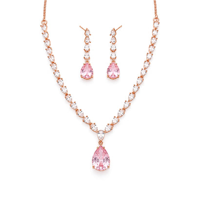 Rose Gold Plated AD Jewellery Set for Women