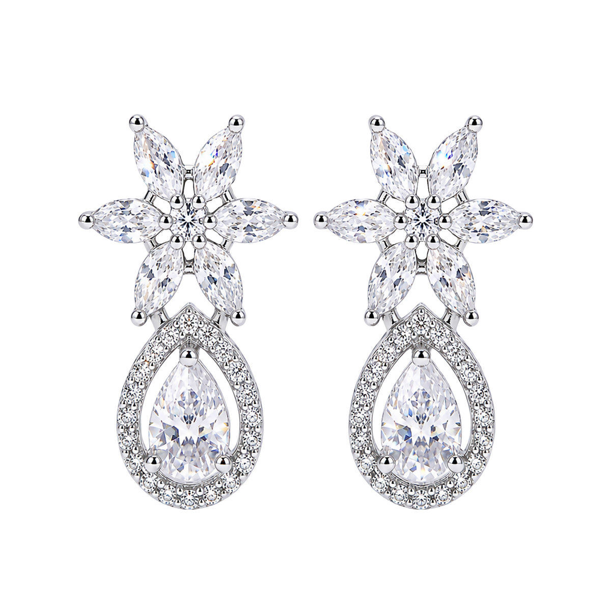 Rhodium Plated AD Earrings for Women