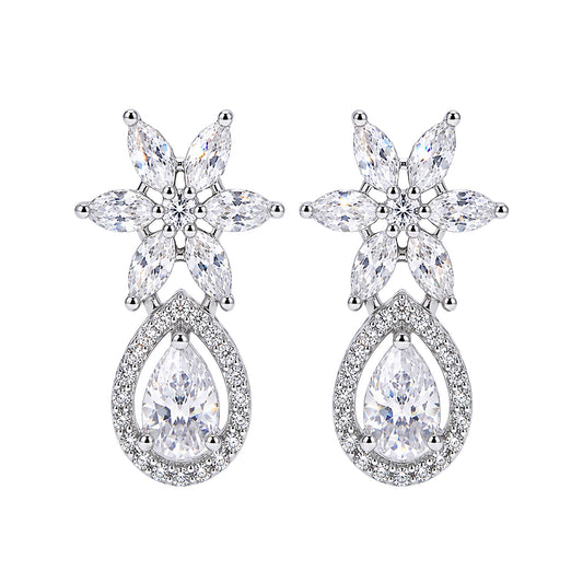 Rhodium Plated AD Earrings for Women