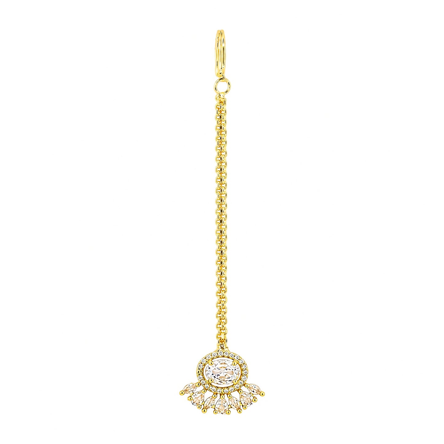 Gold Plated AD Maang Tikka for Women