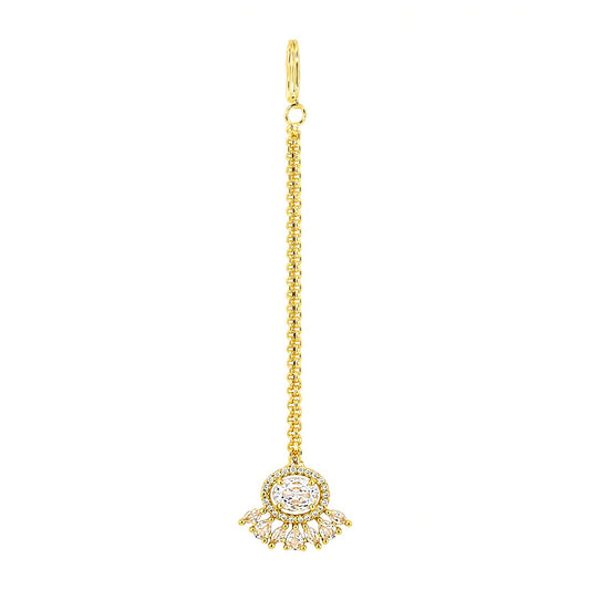 Gold Plated AD Maang Tikka for Women