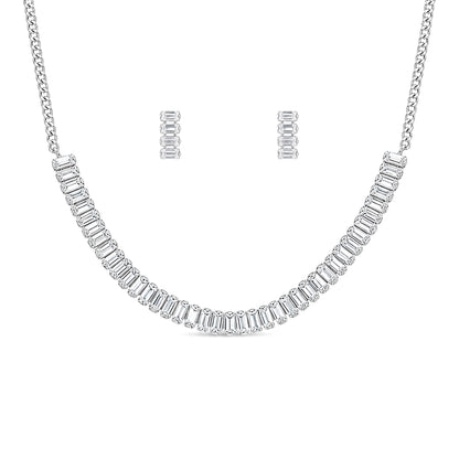 Silver Plated AD Jewellery Set for Girls