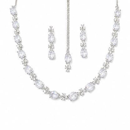 Silver Plated  AD Jewellery Set for Women