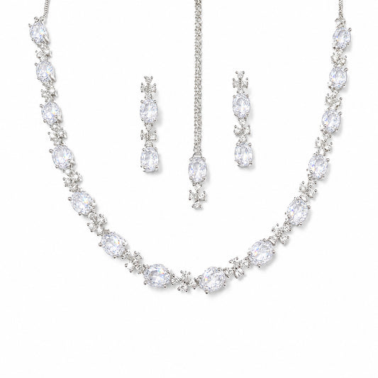 Silver Plated  AD Jewellery Set for Women