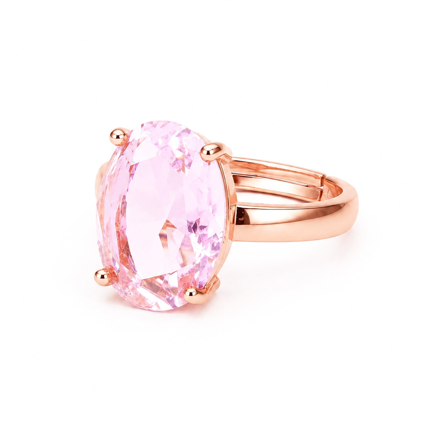 Rose Gold Plated Pink AD Finger Ring for Women