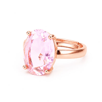 Rose Gold Plated Pink AD Finger Ring for Women