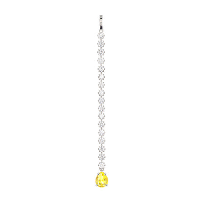 Rhodium Plated Yellow AD Maang Tikka for Women