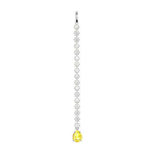 Rhodium Plated Yellow AD Maang Tikka for Women