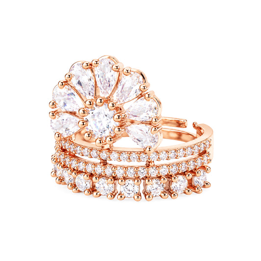 Rose Gold Plated AD Ring for Women