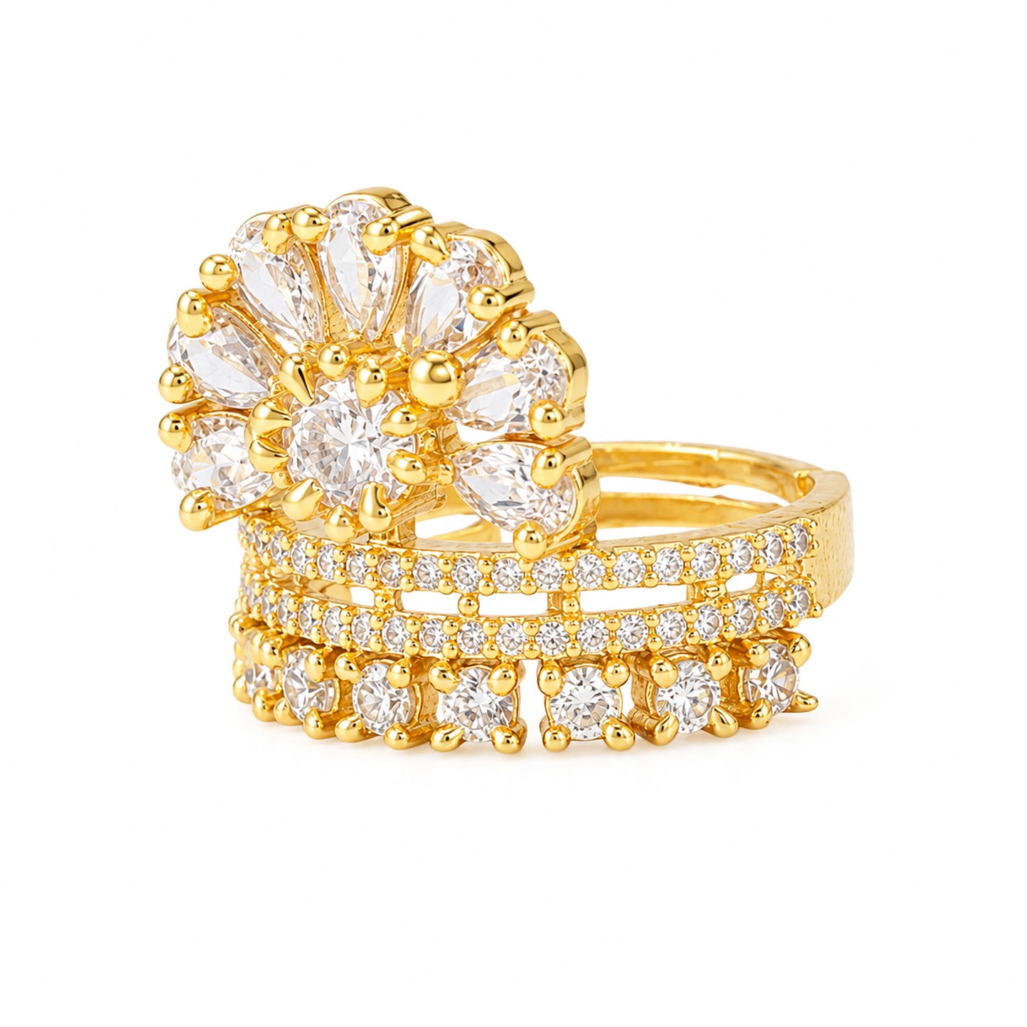 Gold Plated AD Finger Ring for Women