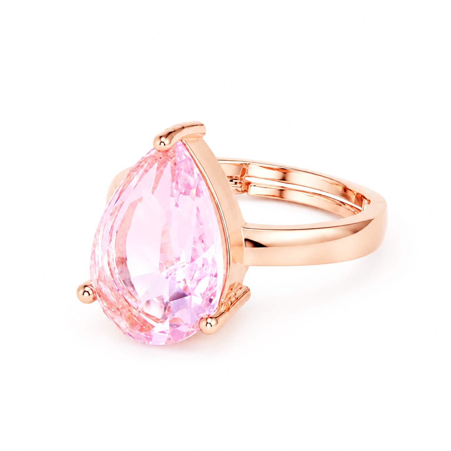Rose Gold Plated Pink AD Finger Ring for Women