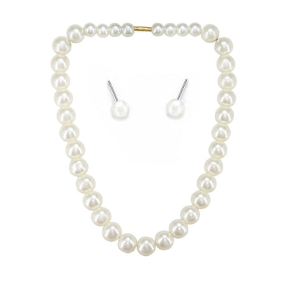 Pearl Beaded Moti Mala Trendy Necklace With Earrings